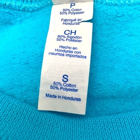 Adorable Women’s Jerzees Nublend Turquoise Easter Bunny Sweatshirt Size Small - Picture 4 of 5